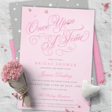 Pink Once Upon A Time Bridal Shower Invitations