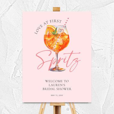 Pink Orange Aperol Spritz Bridal Shower Welcome Foam Board