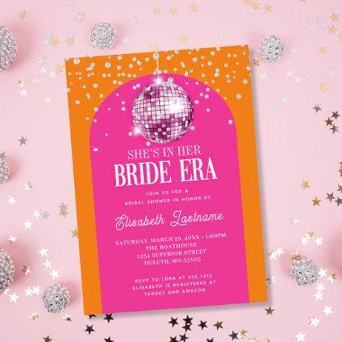 Pink Orange Disco Bride Era Bridal Shower Invitations