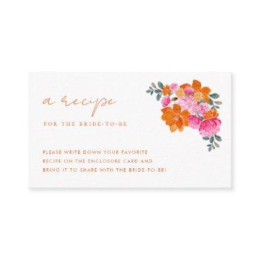 Pink & Orange Floral Recipe Request  Enclosure