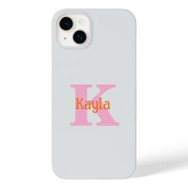 Pink Orange Light Grey Gray Custom Color Cool Case-Mate iPhone 14 Plus Case