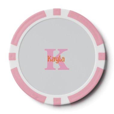 Pink Orange Light Grey Gray Custom Color Gift Poker Chips