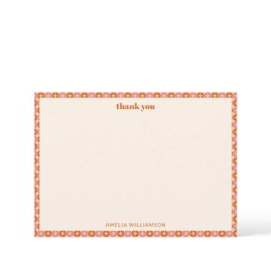 Pink Orange Mid Century Mod Custom  Thank You