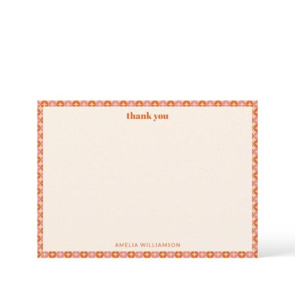Pink Orange Mid Century Mod Custom  Thank You
