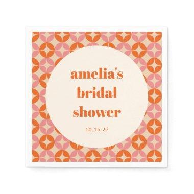 Pink Orange MidCentury Modern Custom  Napkins