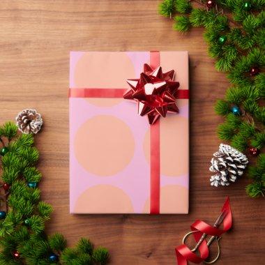 Pink Orange Polka Dots Geometric Patterns Custom Wrapping Paper