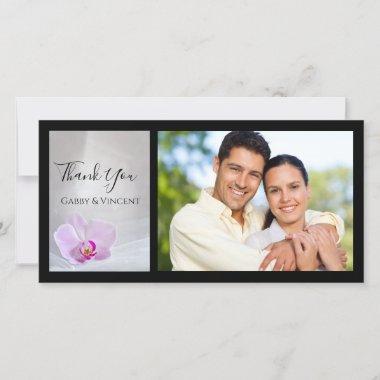Pink Orchid and Bridal Veil Wedding Thank You