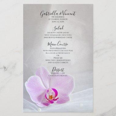 Pink Orchid and Veil Wedding Menu