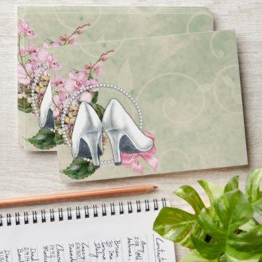 Pink Orchid Watercolor Bridal Shower Envelope