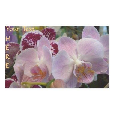 Pink Orchids stickers. *personalize* Rectangular Sticker