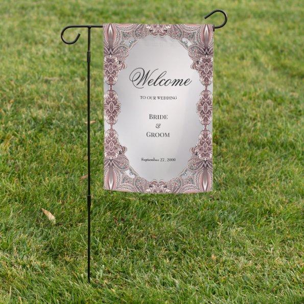 Pink Ornamental Garden Flag