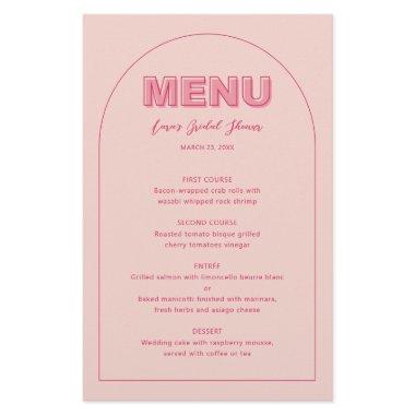 Pink Outline Bold Type  menu