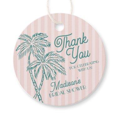 Pink Palm Spring Pastel Beach  Favor Tags