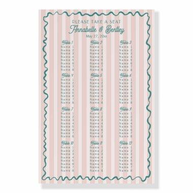 Pink Palm Springs Beach Party Seating Chart Foam Board
