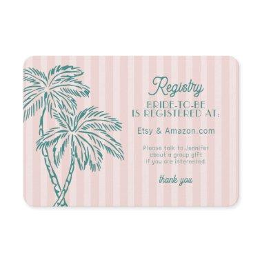 Pink Palm Springs Pastel Beach Registry Insert