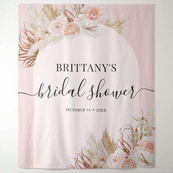 Pink Pampas Grass Bridal Shower Tapestry