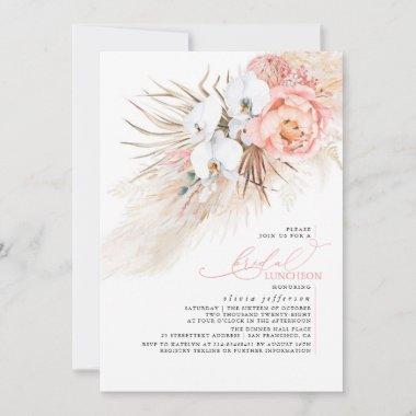 Pink Pampas Grass Luncheon Bridal Shower Invitations