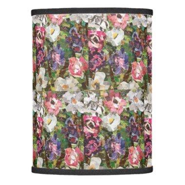 Pink Paper Flower Collage Lamp Shade