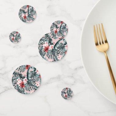 Pink Paradise Tropical Island Floral Botanical Confetti