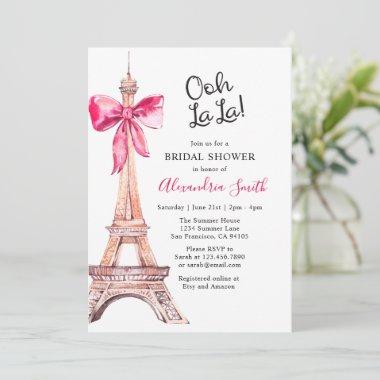 Pink Paris Bridal Shower Invitations