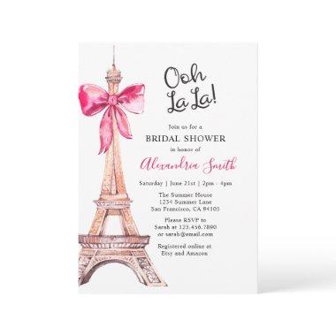 Pink Paris Bridal Shower Invitations