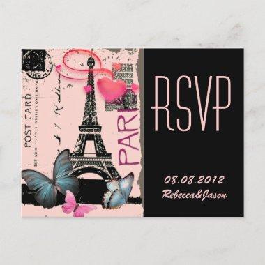 pink paris eiffel tower destination wedding invitation postInvitations