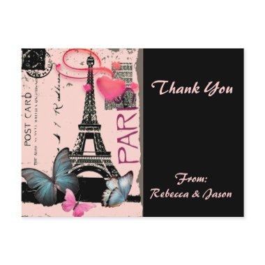 pink paris eiffel tower destination wedding postInvitations