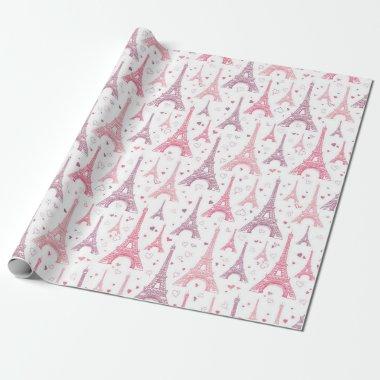 Pink Paris Wrapping Paper