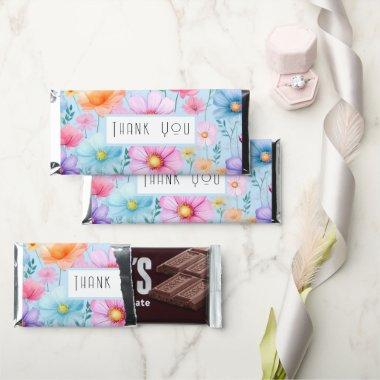 Pink Pastel Watercolor Floral with Message Hershey Bar Favors