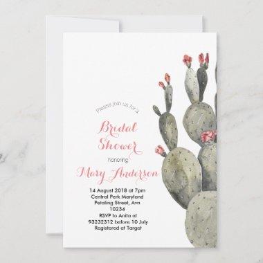 Pink Peach Cactus Bridal Shower Invitation Invitations