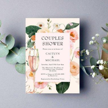 Pink Peach Floral Couples Shower