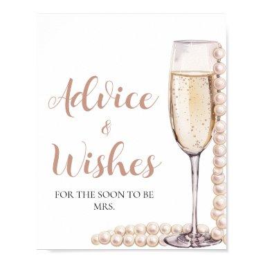 Pink Pearls and Prosecco Advice and Wishes Sign