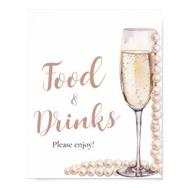 Pink Pearls and Prosecco Champagne Food and Drinks Poster