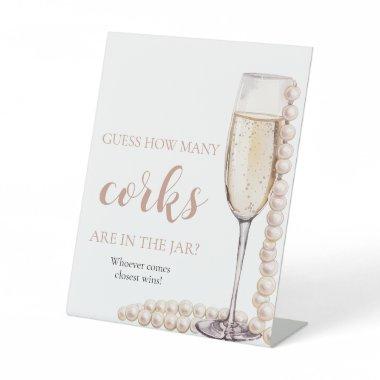 Pink Pearls and Prosecco Guess How Many Corks Game Pedestal Sign