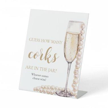 Pink Pearls and Prosecco Guess How Many Corks Game Pedestal Sign