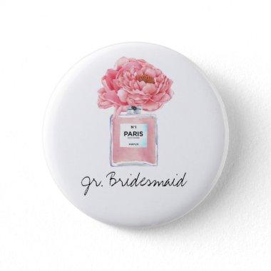Pink Peonies & Perfume Jr. Bridesmaid Button