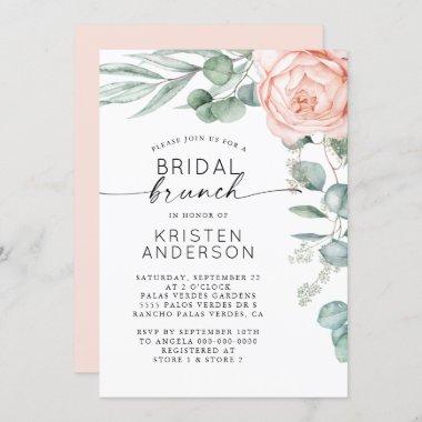 Pink Peony Floral Watercolor Bridal Shower Invitat Invitations