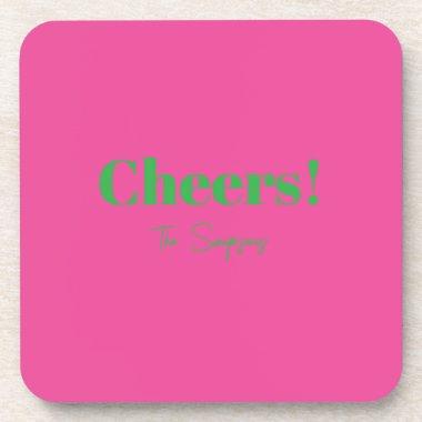 Pink Personalized Drink Coasters with your name