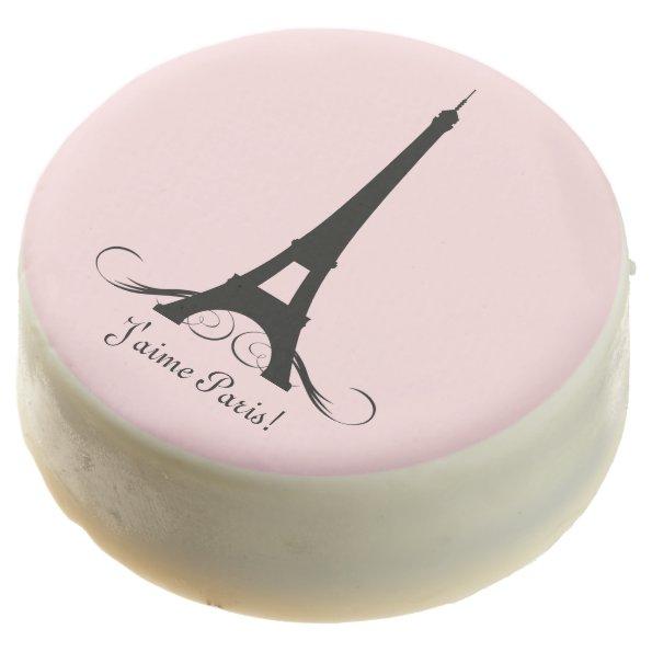 Pink Personalized Eiffel Tower J'aime Paris! Chocolate Covered Oreo
