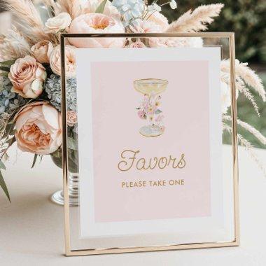 Pink Petals and Prosecco  Favors Sign