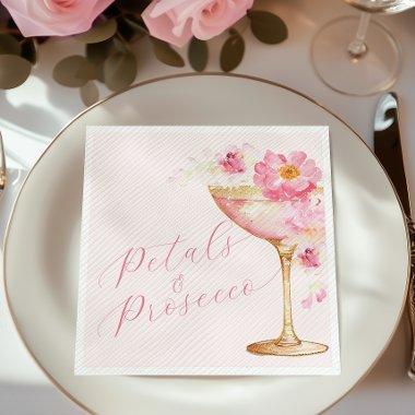 Pink Petals and Prosecco Floral  Napkins