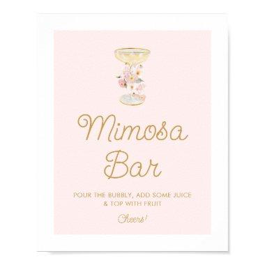 Pink Petals and Prosecco Mimosa Bar Sign