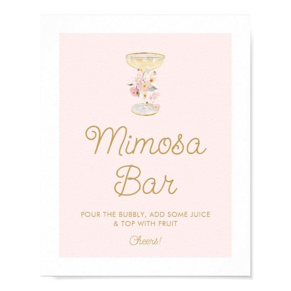 Pink Petals and Prosecco Mimosa Bar Sign