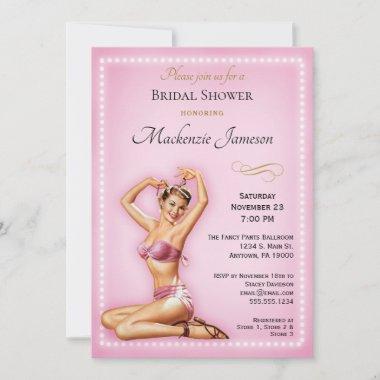 Pink Pin Up Bridal Shower Invitations