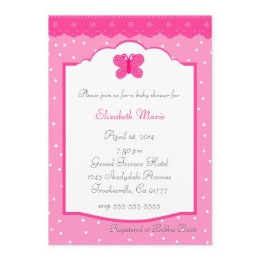 Pink Polka Dot and Butterfly Whimsical Baby Shower