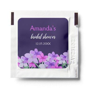 Pink Purple Floral Bridal Shower Hand Sanitizer Packet
