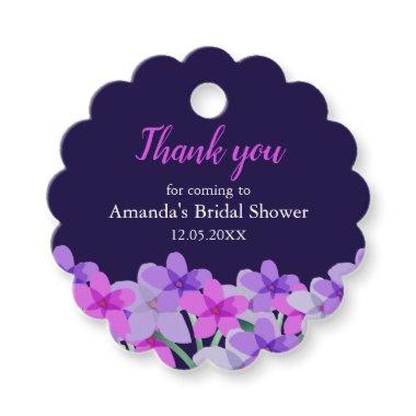 Pink Purple Floral Bridal Shower Thank You Favor Tags