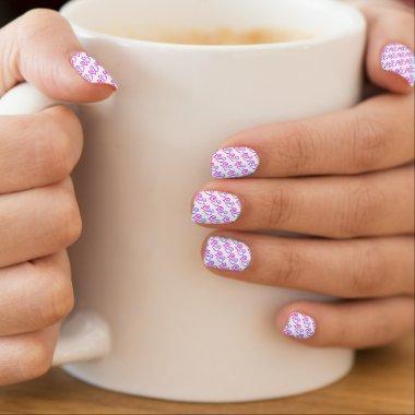 Pink Purple Linked Hearts Pattern Minx Nail Art