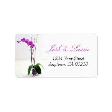 Pink Purple Orchid Floral Return Address Labels