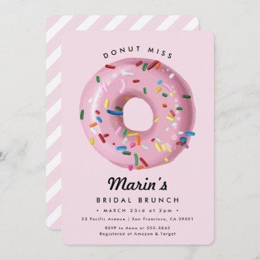 Pink Rainbow Sprinkle Donut Bridal Shower Invitations